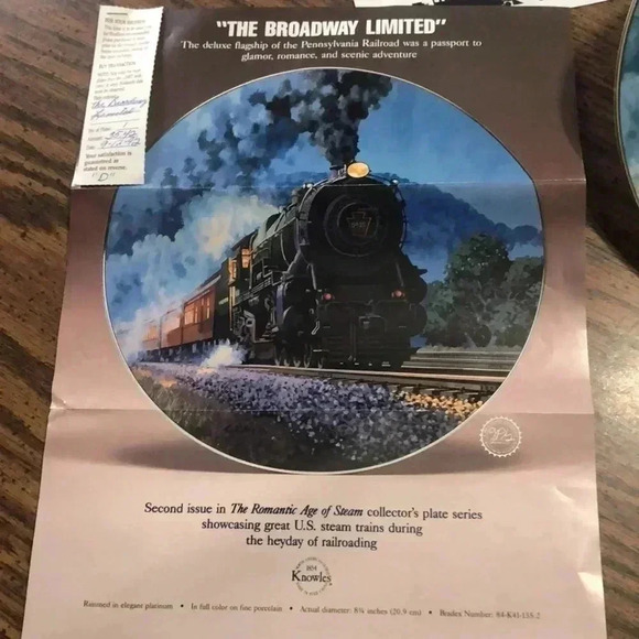 Knowles collector plate The Broadway limited by R.E. Pierce train collection - Picture 3 of 7